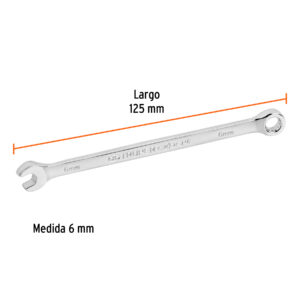 Llave combinada extralarga 6 mm x 125 mm de largo, EXPERT - Imagen 4