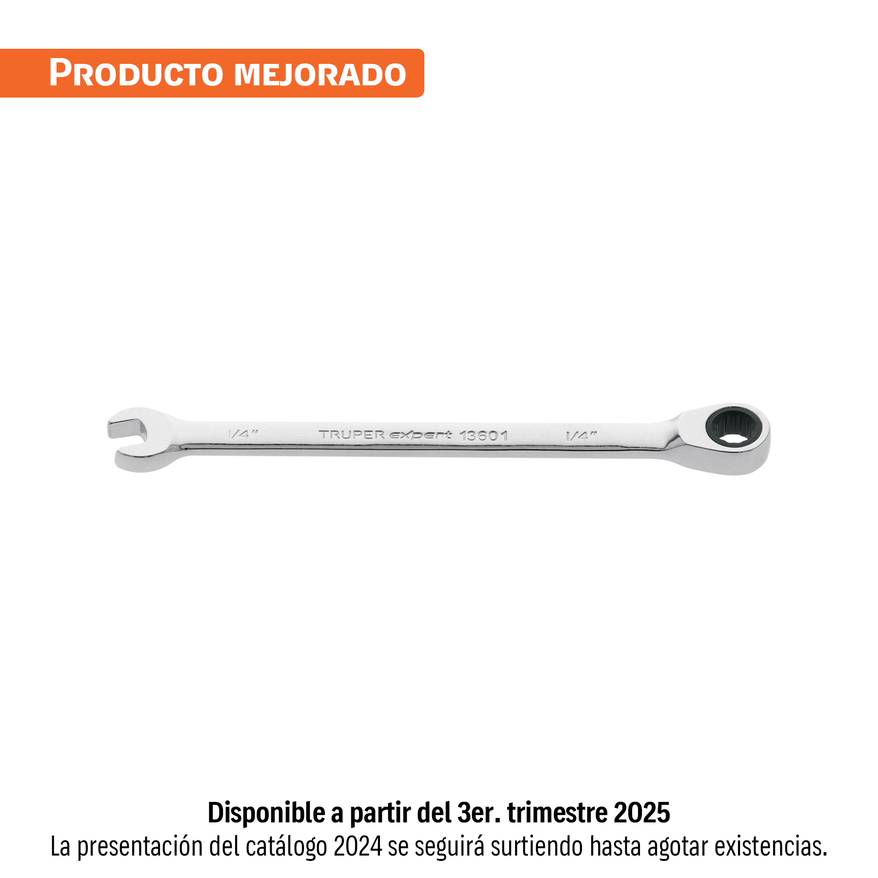 Llave combinada con matraca 1/4' x 120 mm largo, EXPERT - Imagen 2
