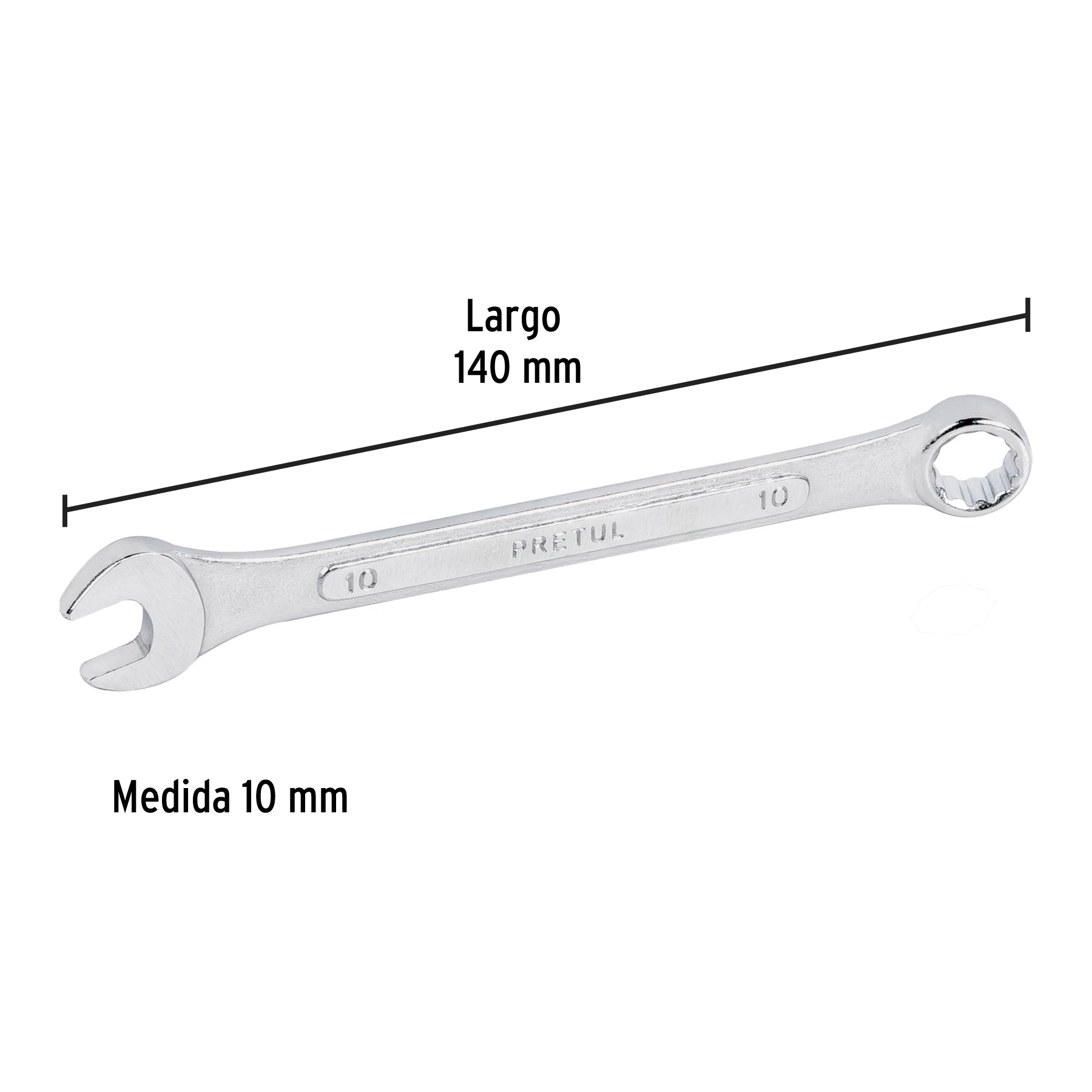 Llave combinada 10 mm x 140 mm de largo, PRETUL - Imagen 4