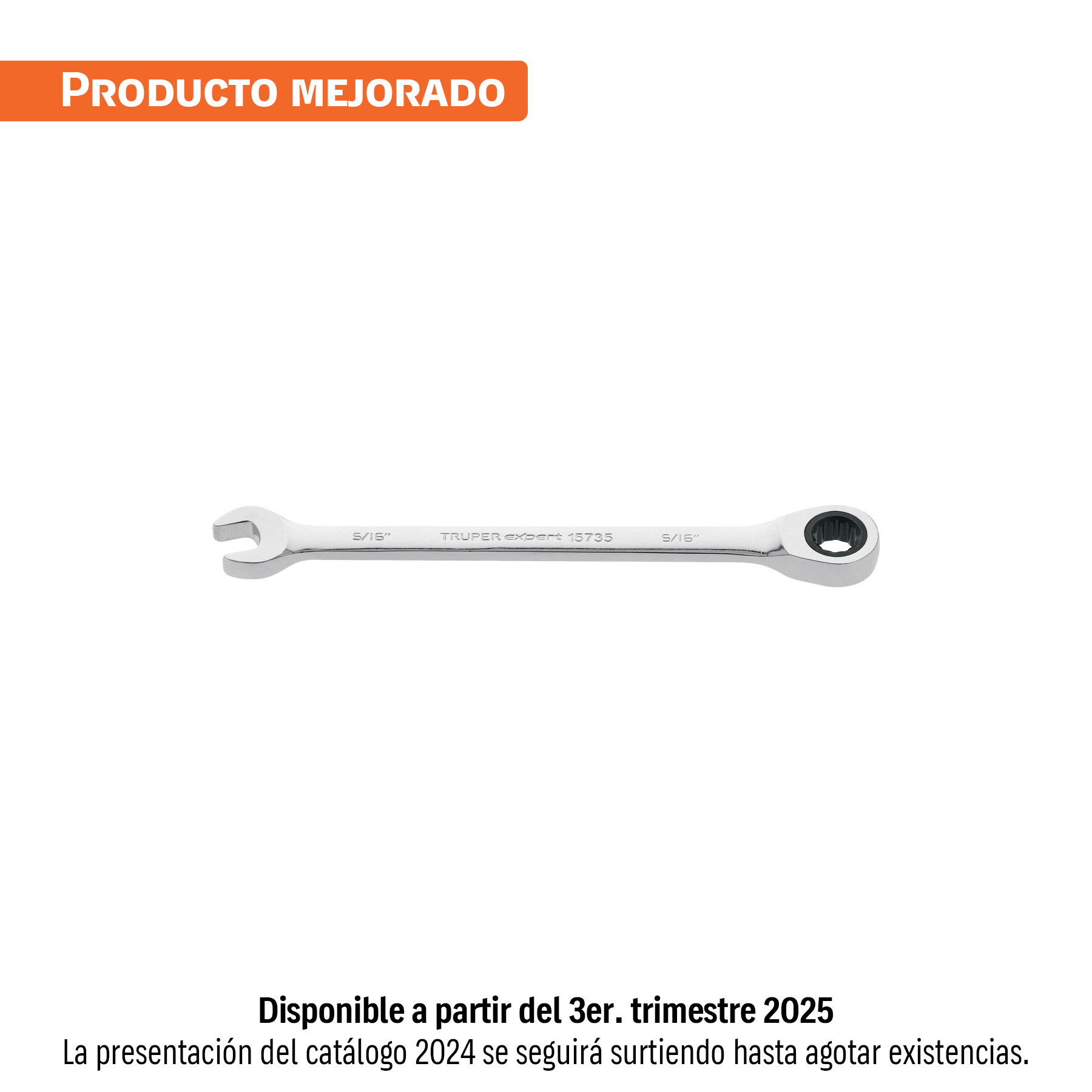 Llave combinada con matraca 5/16' x 135 mm largo, EXPERT - Imagen 2