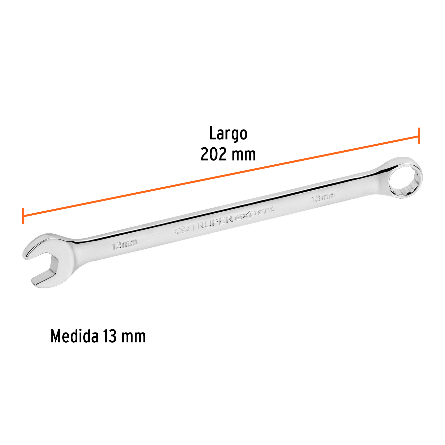 Llave combinada extralarga 13 mm x 202 mm de largo, EXPERT - Imagen 4