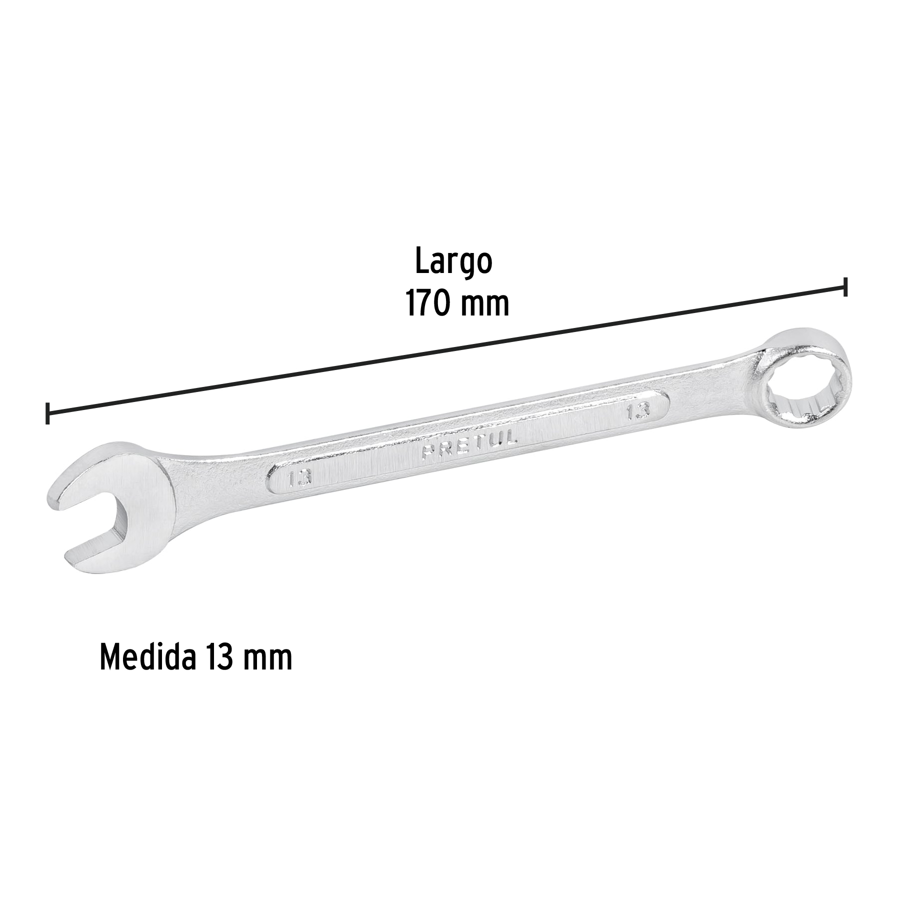 Llave combinada 13 mm x 170 mm de largo, PRETUL - Imagen 4