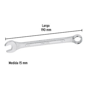 Llave combinada 15 mm x 190 mm de largo, PRETUL - Imagen 4