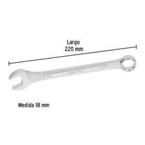 Llave combinada 18 mm x 220 mm de largo, PRETUL - Imagen 4