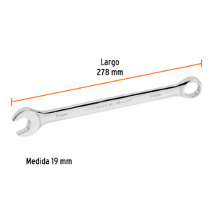 Llave combinada extralarga 19 mm x 278 mm de largo, EXPERT - Imagen 4