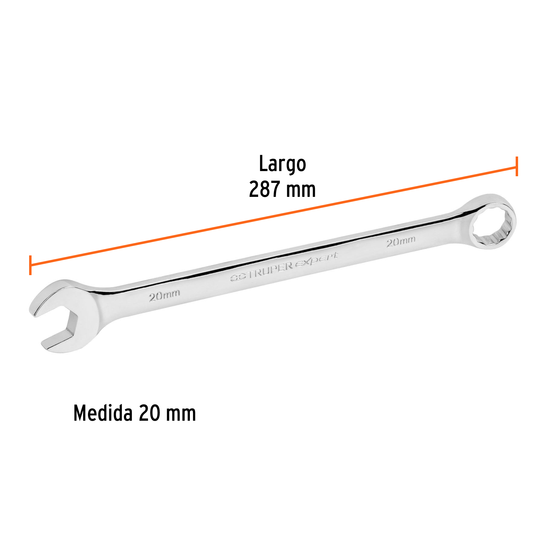 Llave combinada extralarga 20 mm x 287 mm de largo, EXPERT - Imagen 4