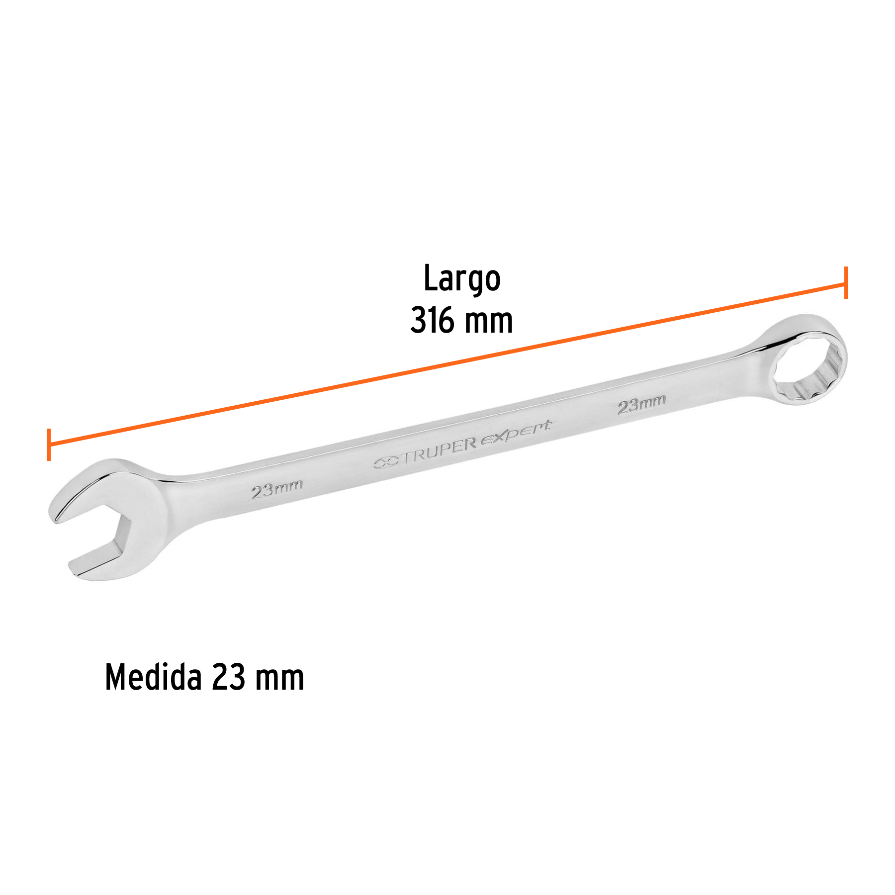 Llave combinada extralarga 23 mm x 316 mm de largo, EXPERT - Imagen 4