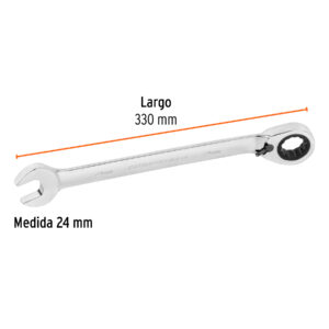Llave combinada matraca reversible 24mmx330 mm largo, EXPERT - Imagen 4