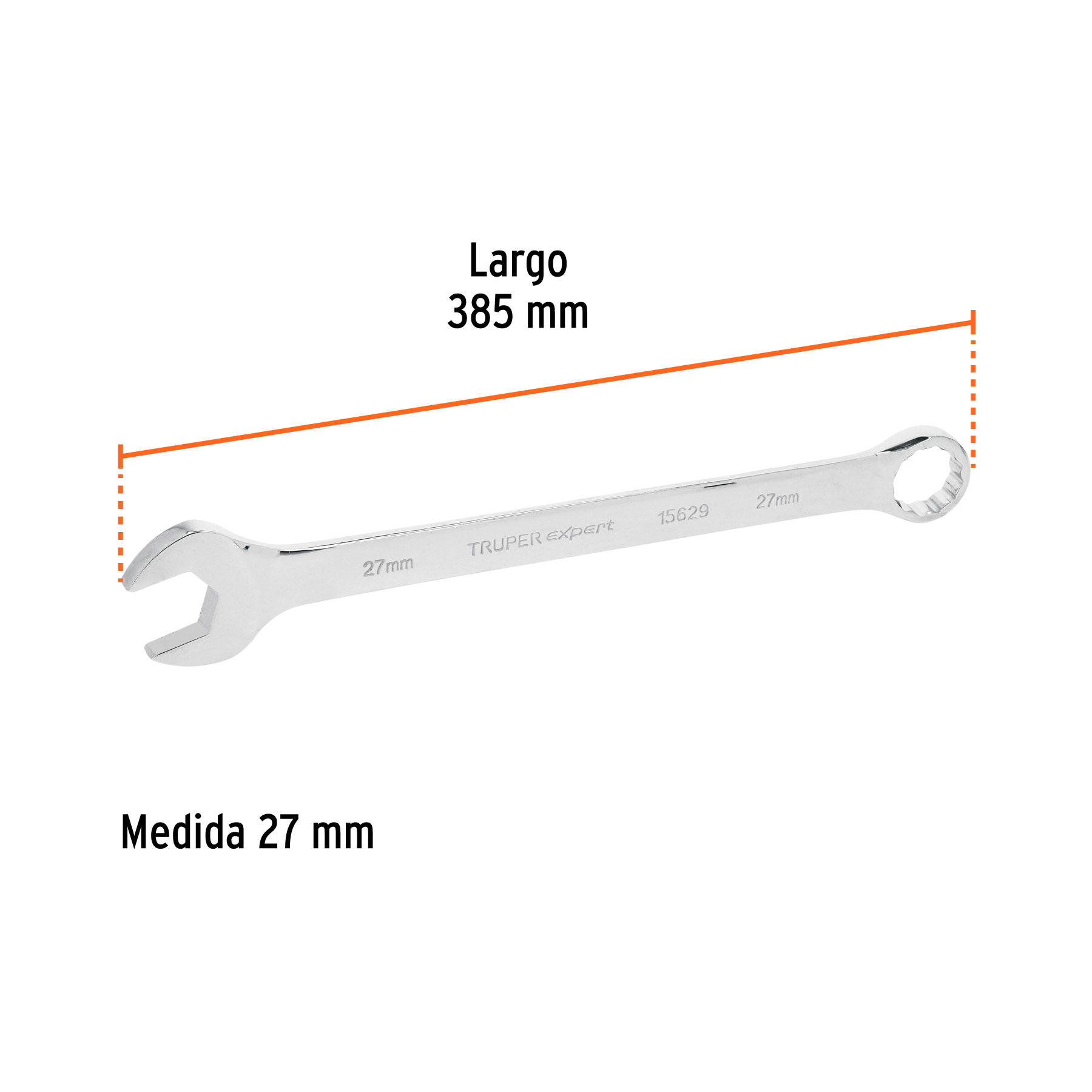 Llave combinada extralarga 27 mm x 385 mm de largo, EXPERT - Imagen 4