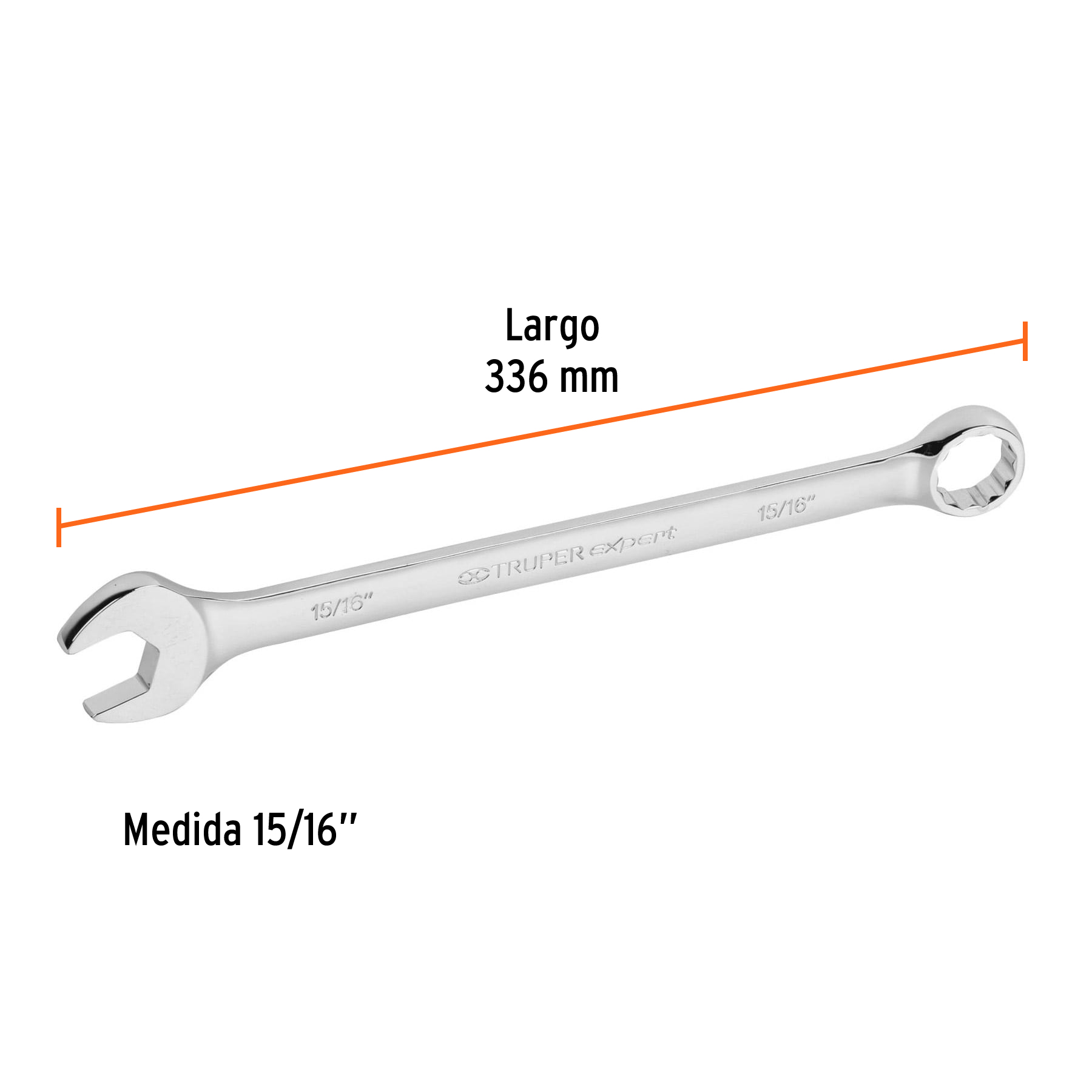 Llave combinada extralarga 15/16' x 336 mm de largo, EXPERT - Imagen 4