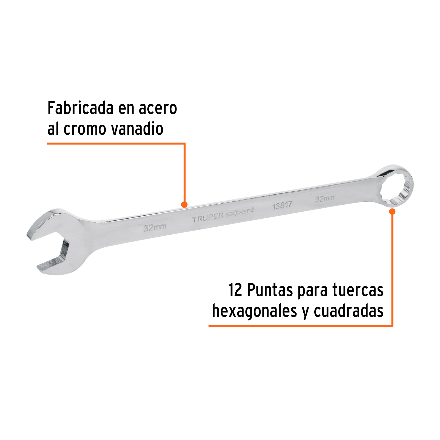 Llave combinada extralarga 32 mm x 441 mm de largo, EXPERT - Imagen 3