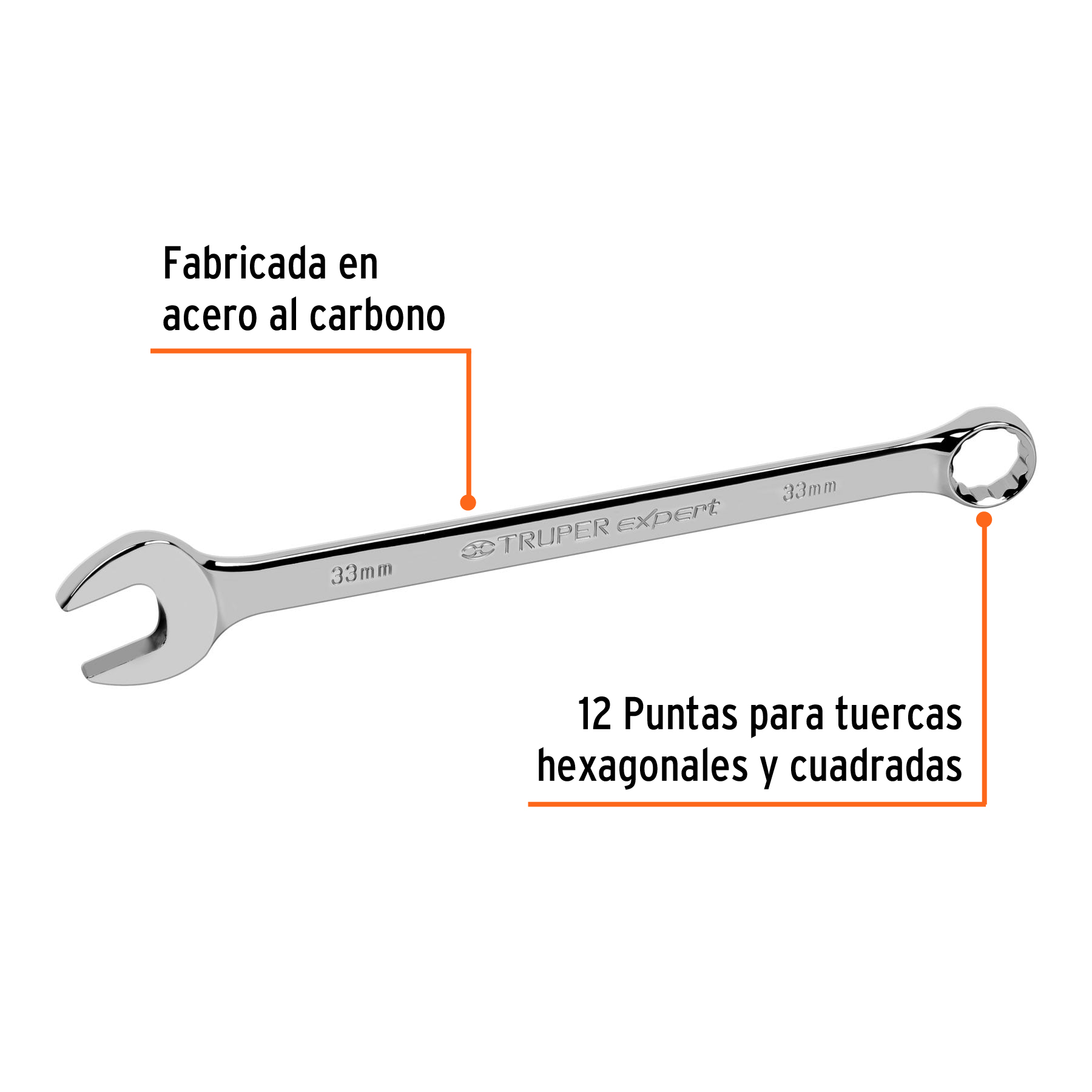 Llave combinada extralarga 33 mm x 376 mm de largo, EXPERT - Imagen 3