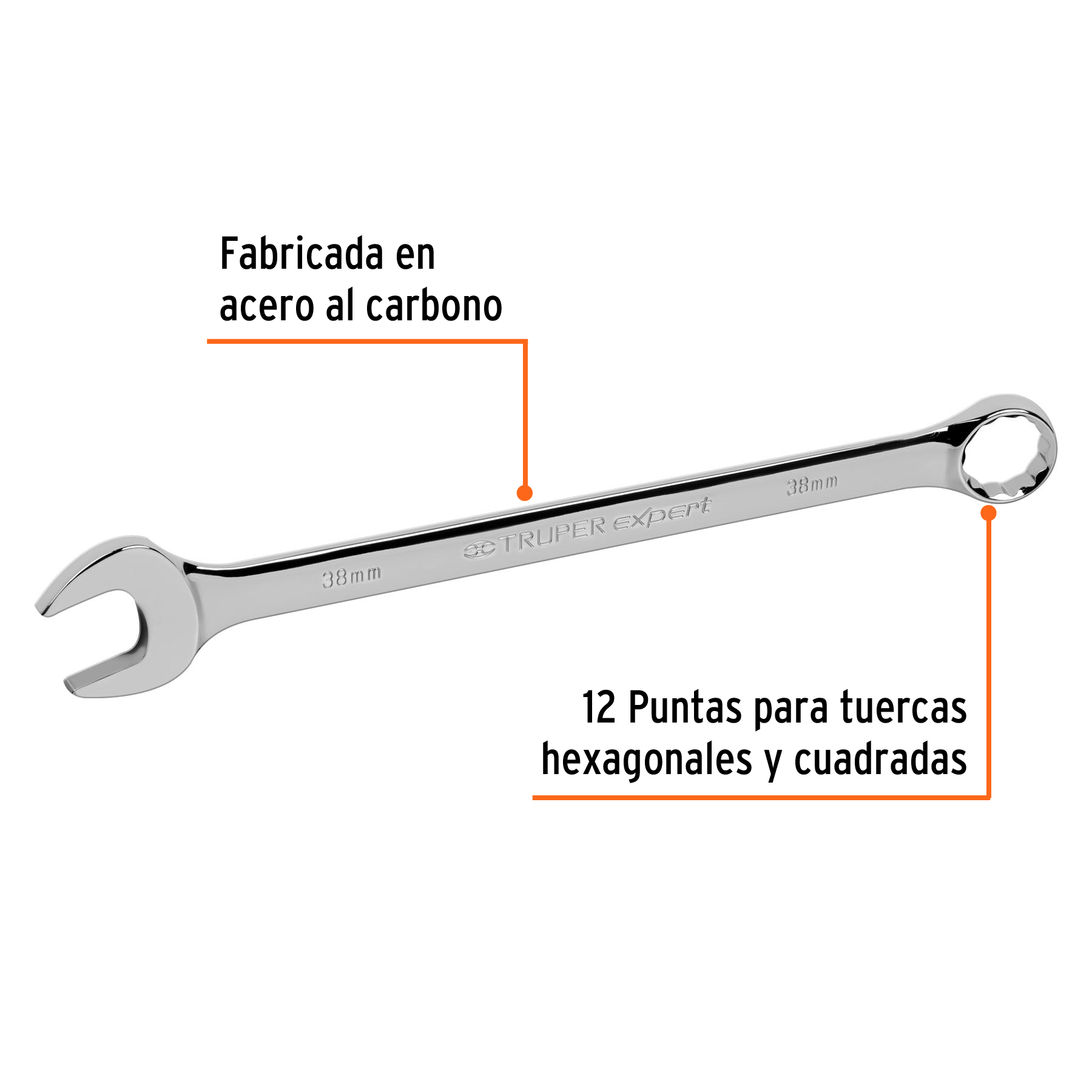 Llave combinada extralarga 38 mm x 467 mm de largo, EXPERT - Imagen 3
