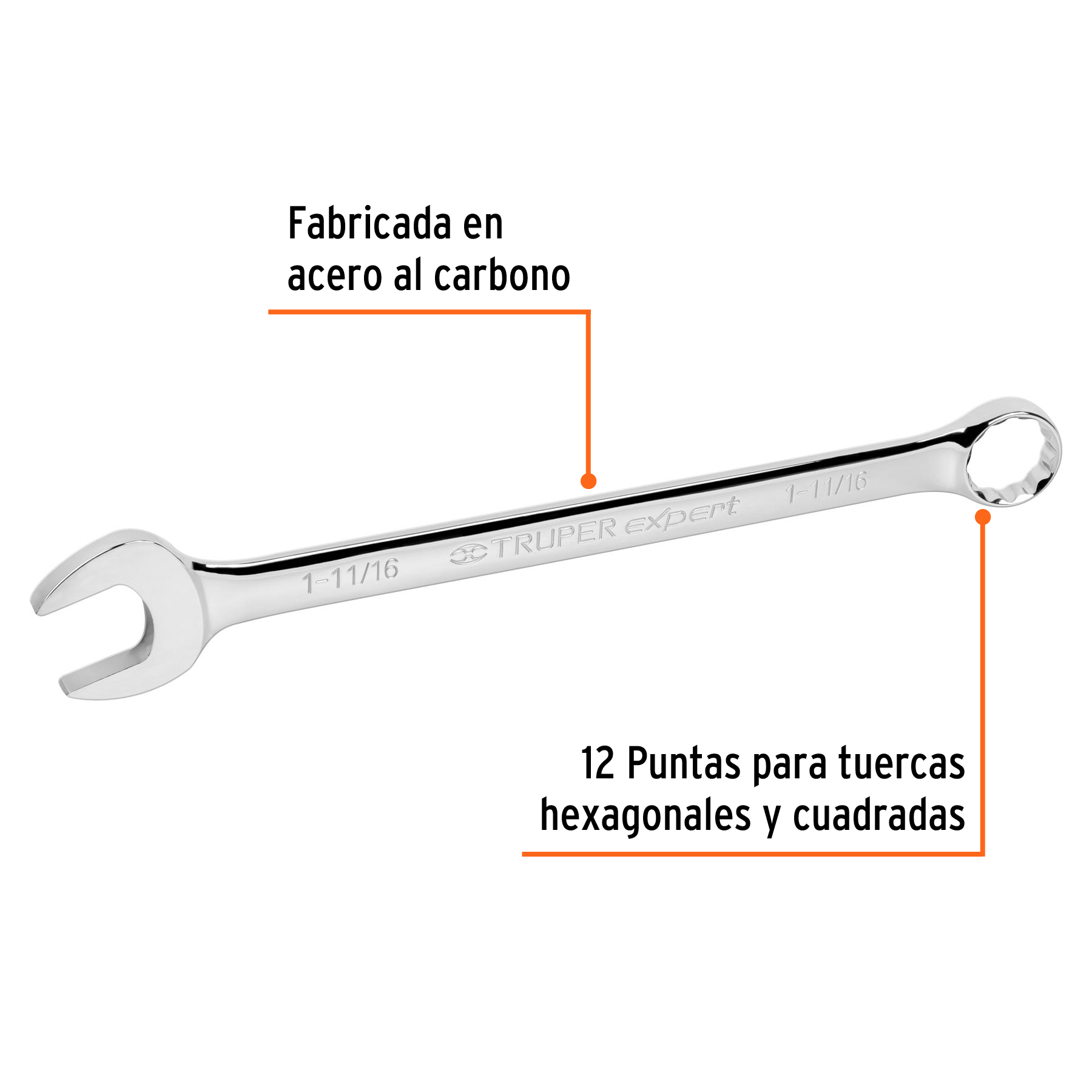Llave combinada extralarga 1-11/16' x 483 mm largo, EXPERT - Imagen 3