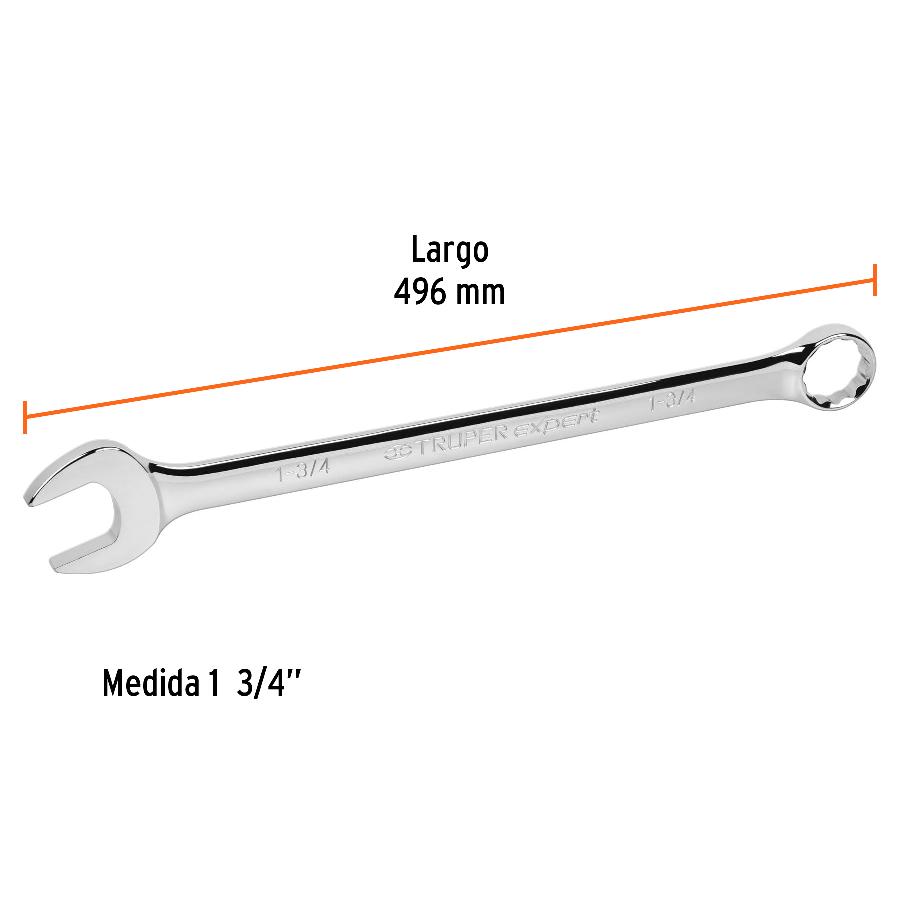 Llave combinada extralarga 1-3/4' x 496 mm de largo, EXPERT - Imagen 4
