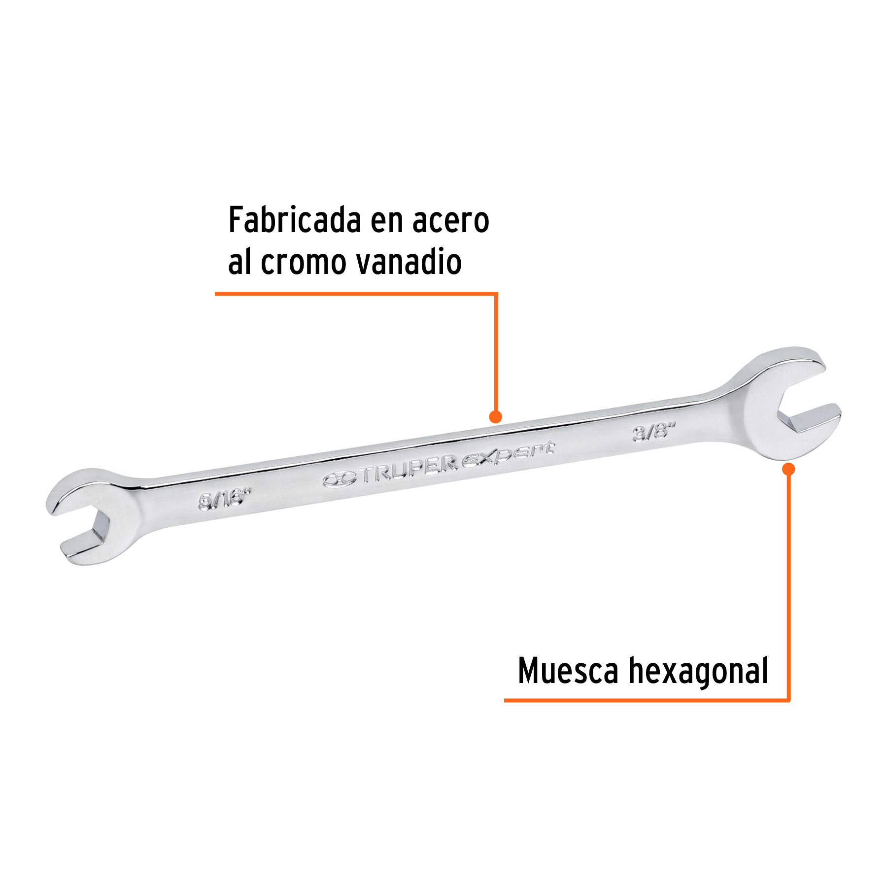 Llave española, 5/16 x 3/8' x 145 mm de largo, TRUPER EXPERT - Imagen 3