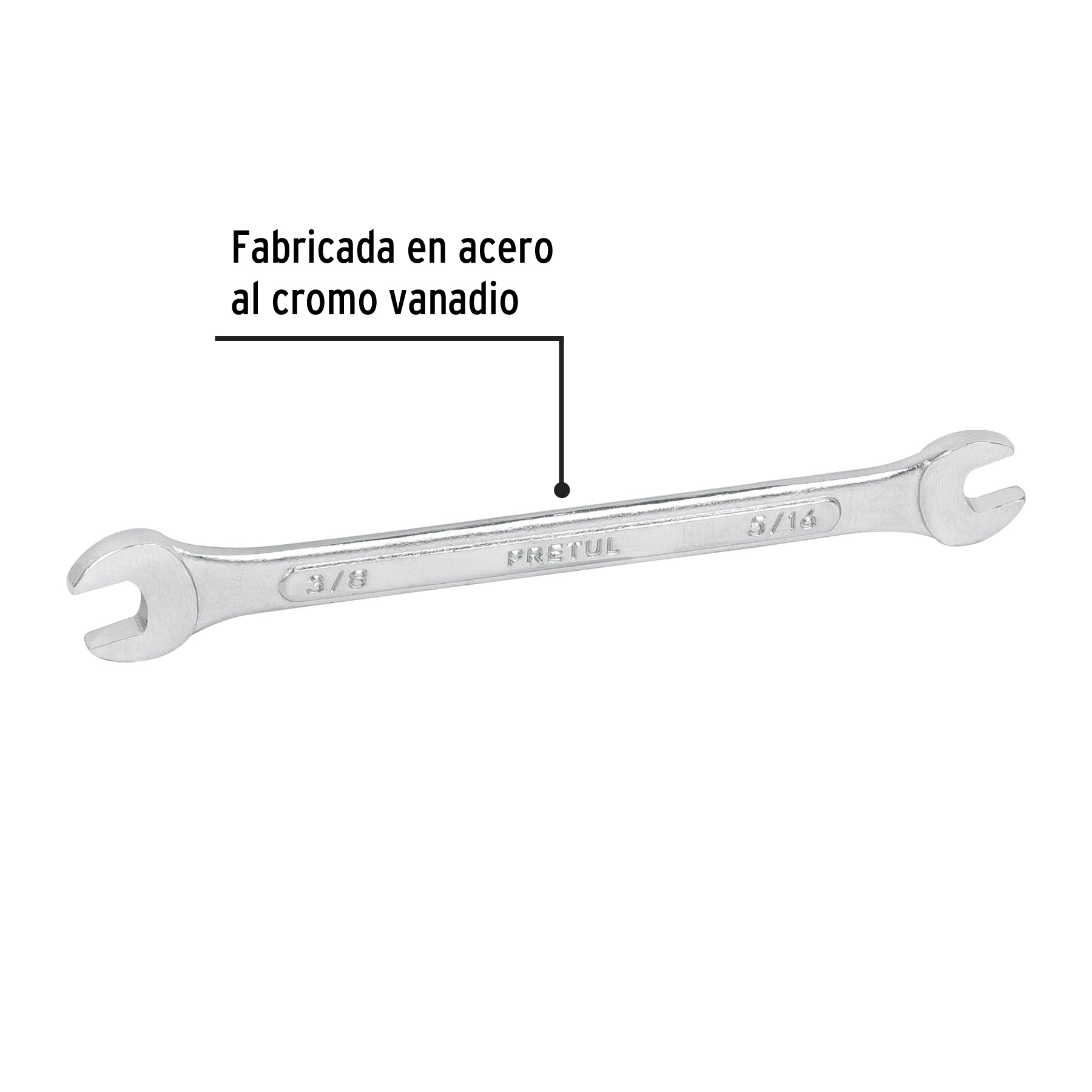 Llave española, 5/16 x 3/8' x 140 mm de largo, PRETUL - Imagen 3