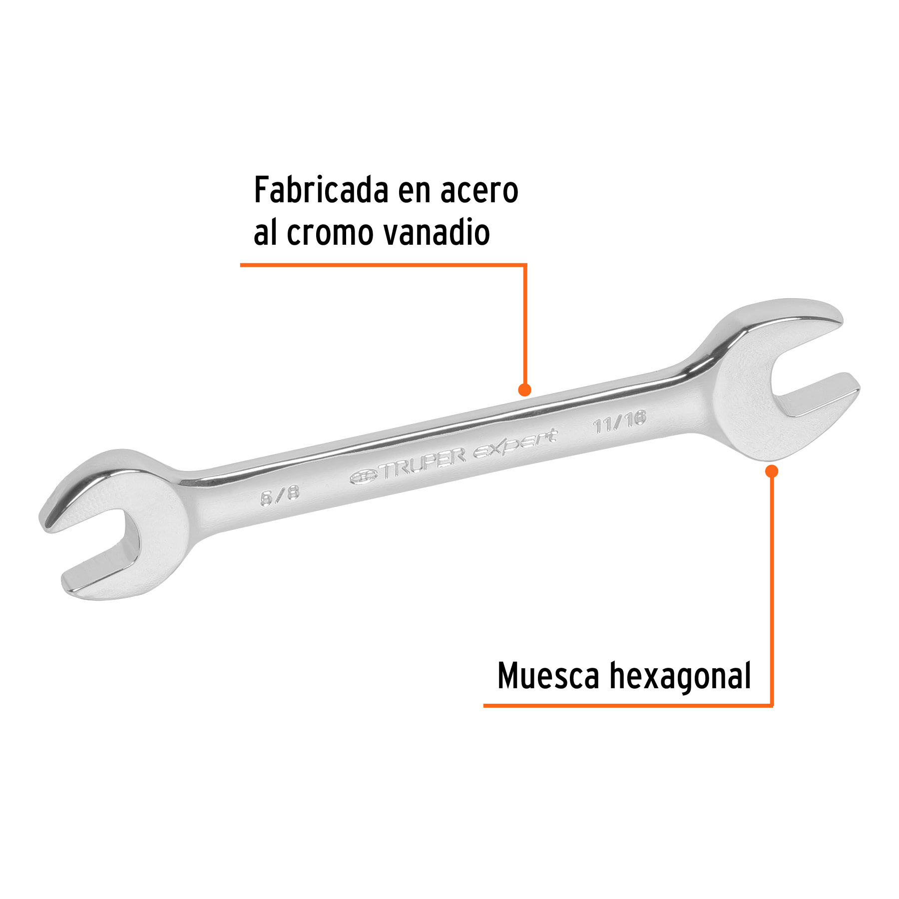 Llave española, 5/8 x 11/16' x 198 mm de largo, EXPERT - Imagen 3