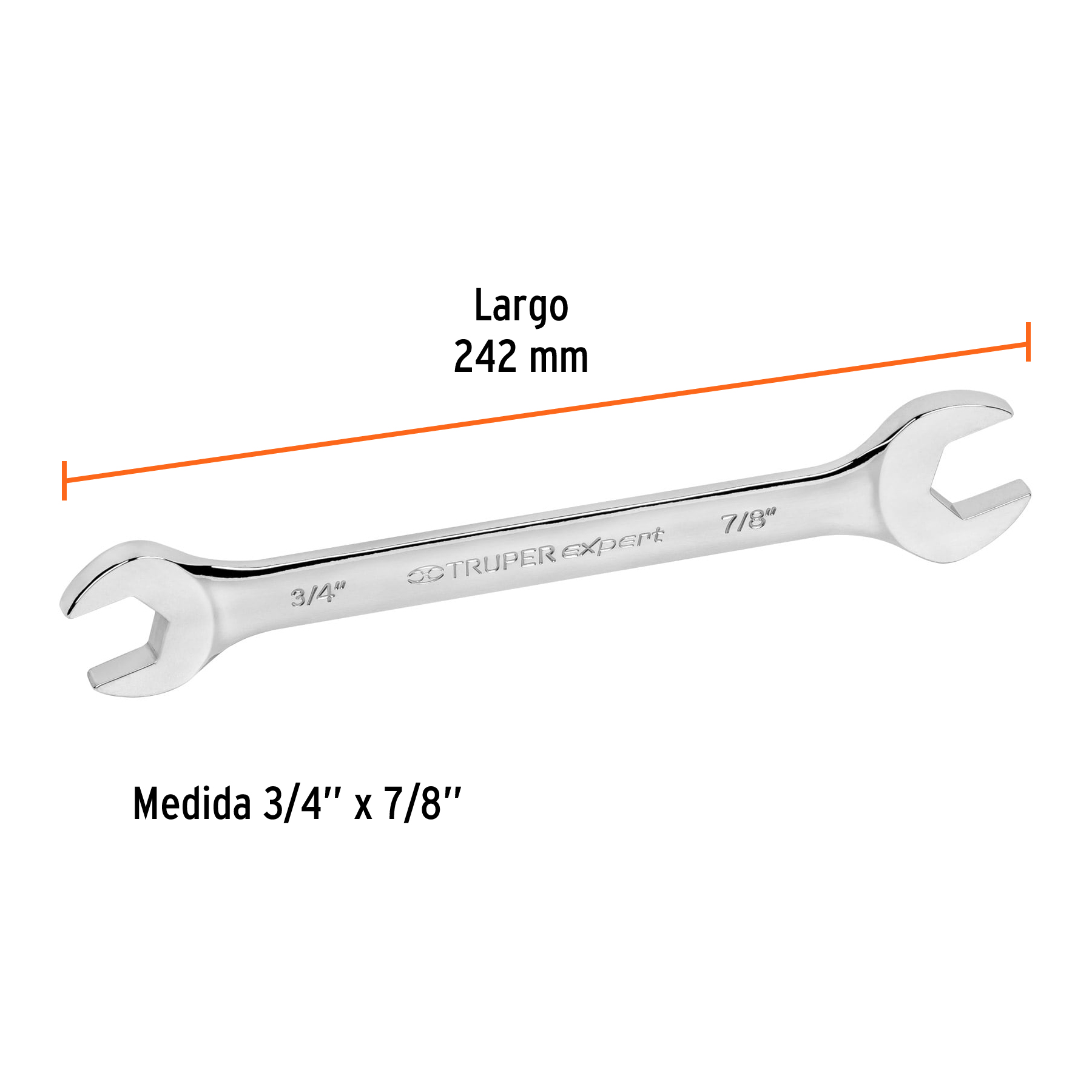 Llave española, 3/4 x 7/8' x 242 mm de largo, TRUPER EXPERT - Imagen 4