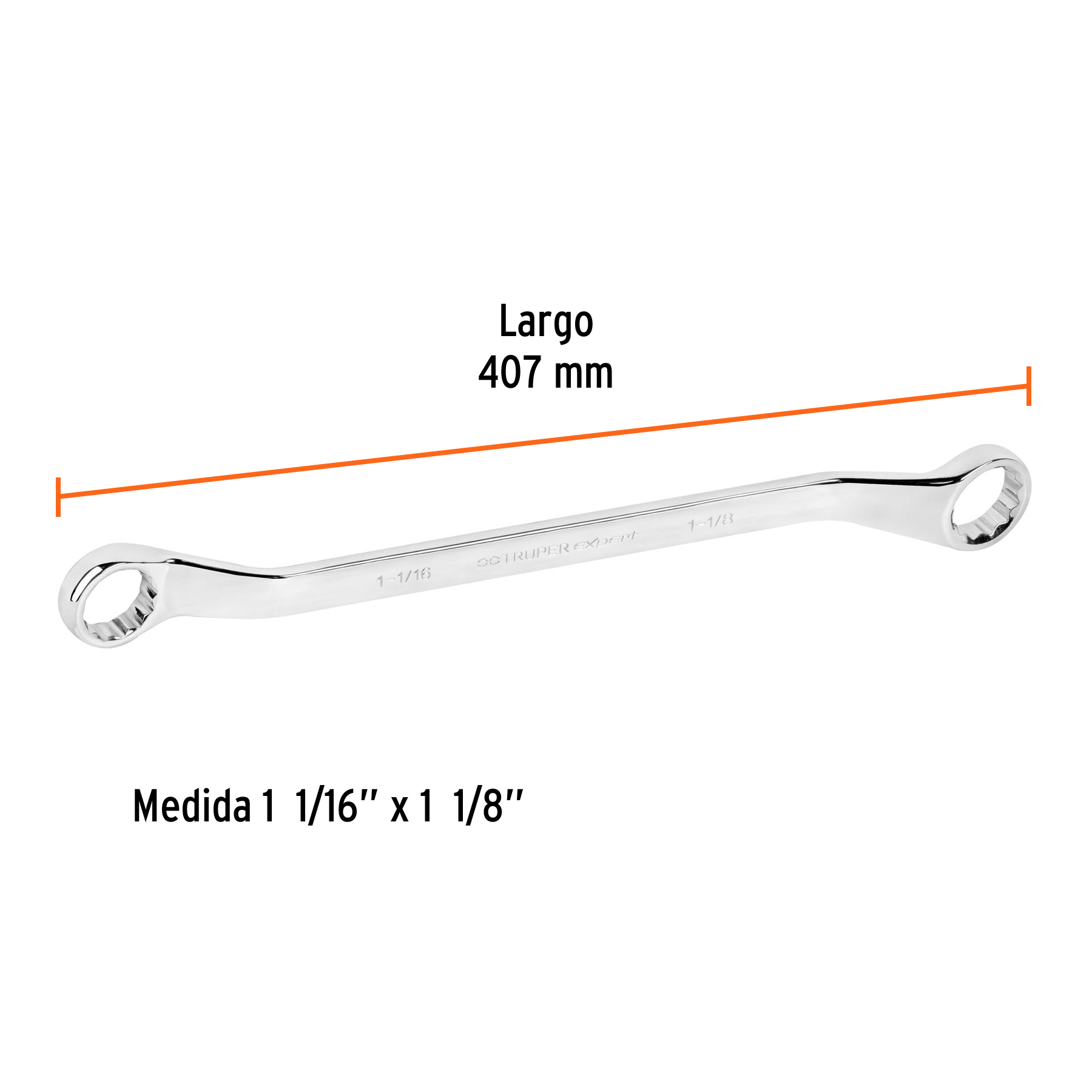 Llave de estrías 1-1/16 x 1-1/8' x 407 mm largo, EXPERT - Imagen 4