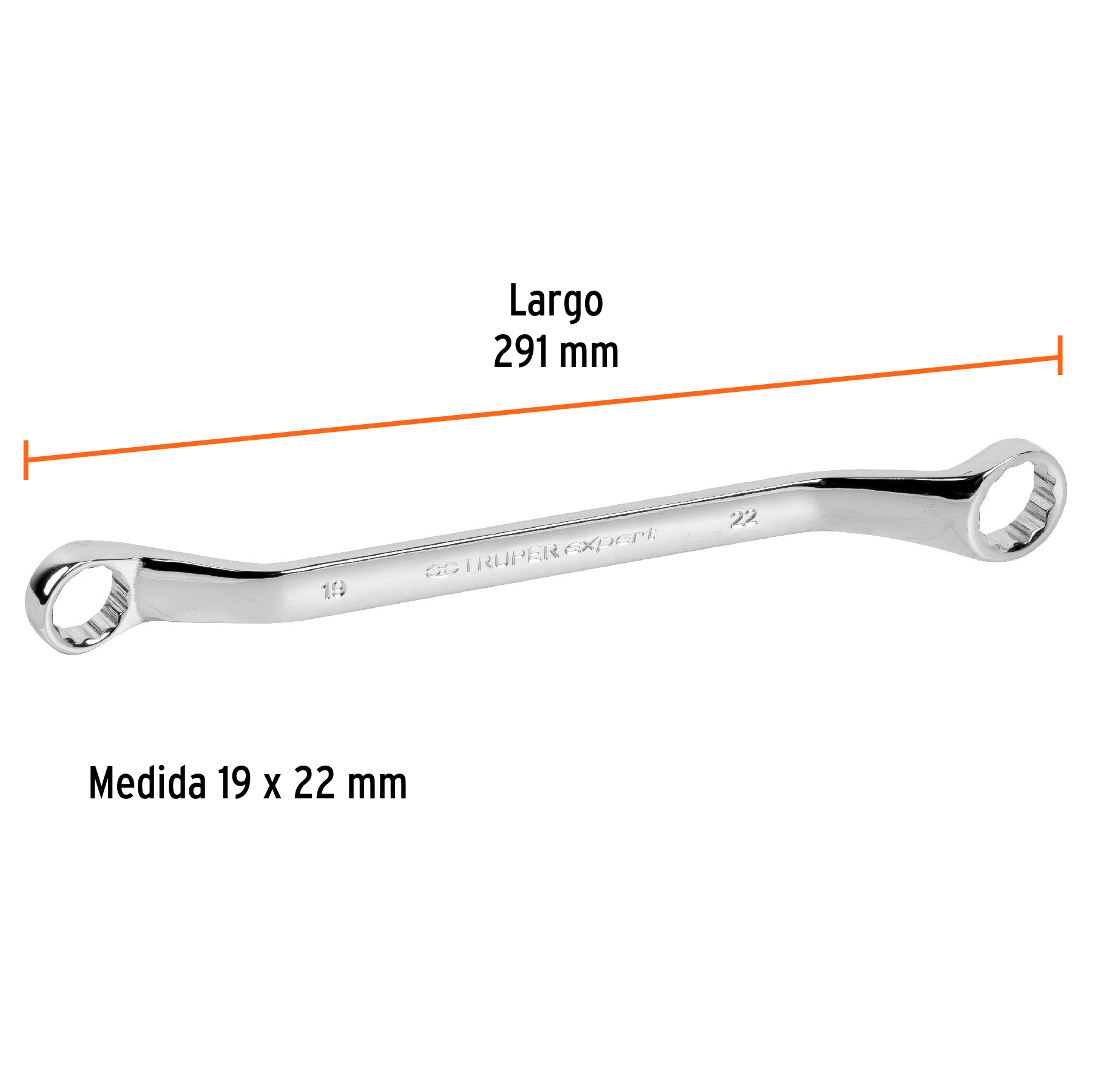 Llave de estrías 19 x 22 x 291 mm largo, TRUPER EXPERT - Imagen 4