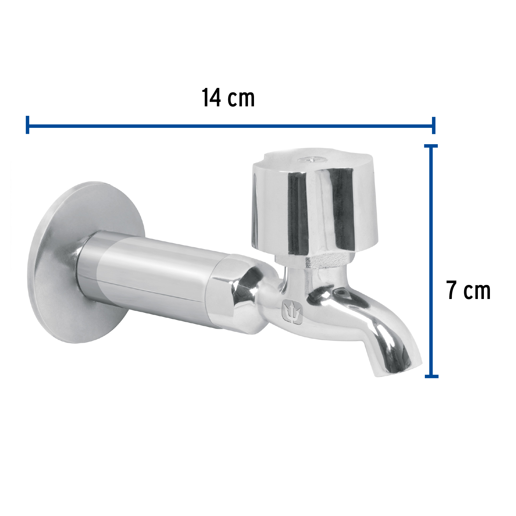 Llave 1/2' para fregadero con niple y chapetón, cromo, BASIC - Imagen 3