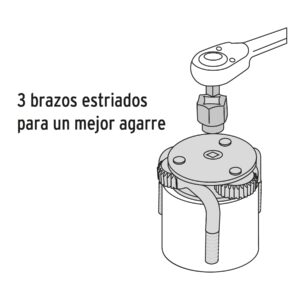 Llave de 3 puntos 3' a 4-1/2' para filtro de aceite, TRUPER - Imagen 3