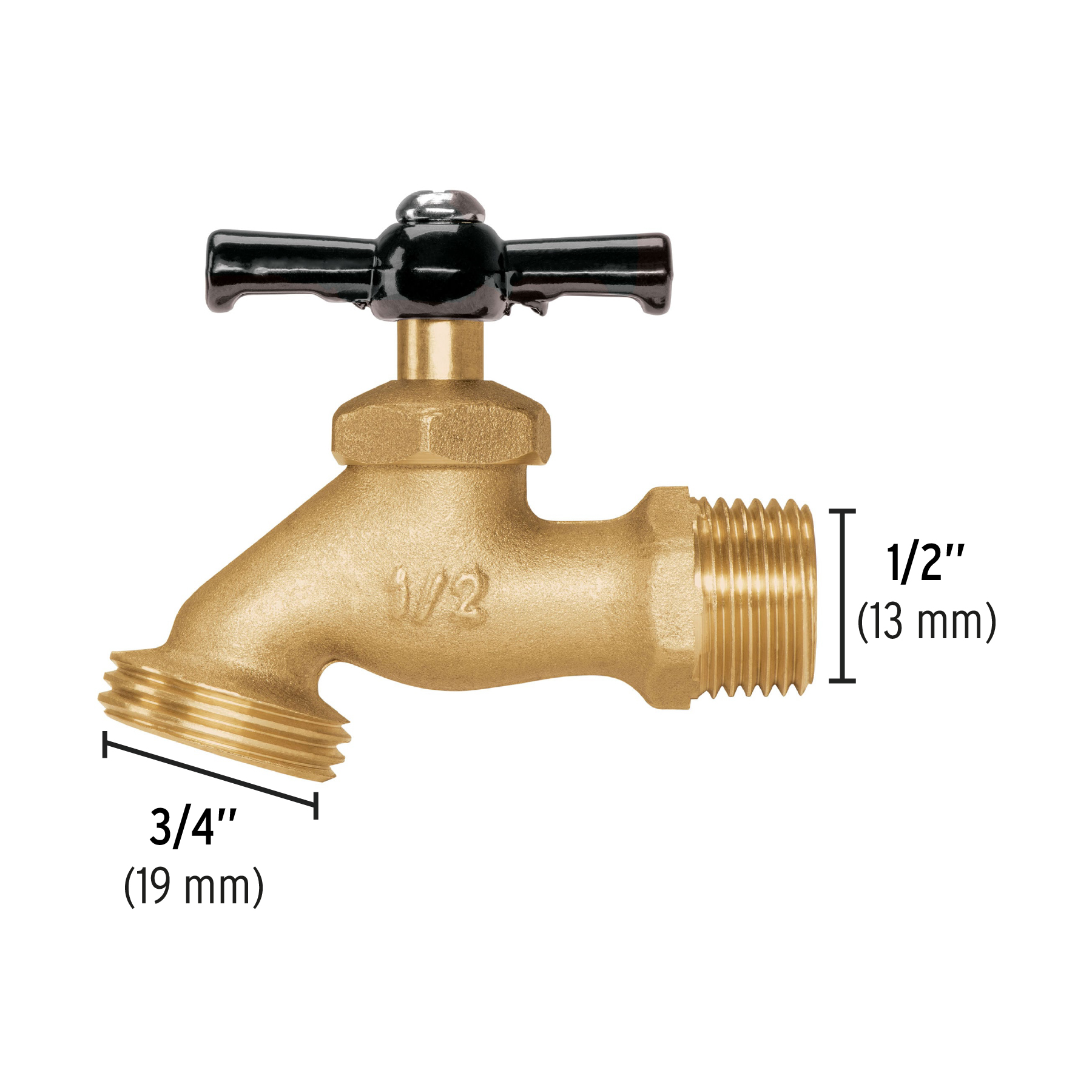 Llave p/manguera, de latón 100g, 1/2', blíster, PRETUL - Imagen 3