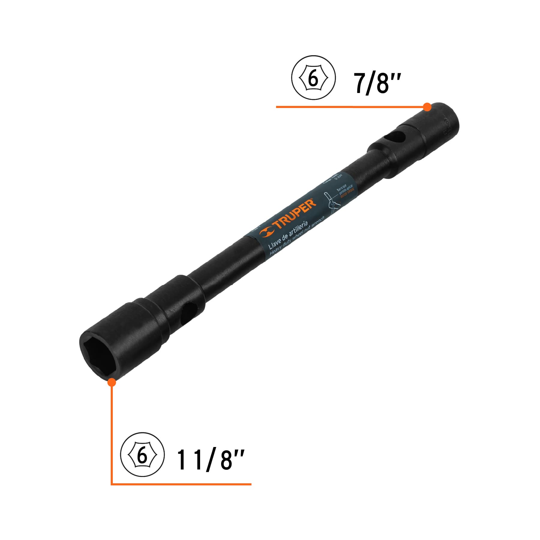 Llave de artillería 1-1/8 x 7/8' boca hexagonal, TRUPER - Imagen 4