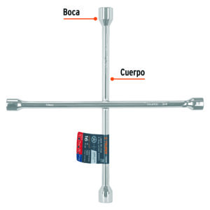 Llave de cruz 16' pulida y cromada, TRUPER - Imagen 3