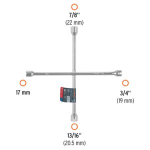 Llave de cruz 16' pulida y cromada, TRUPER - Imagen 4