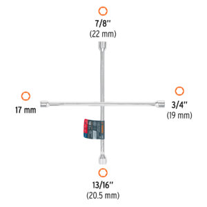 Llave de cruz 18' pulida y cromada, TRUPER - Imagen 3