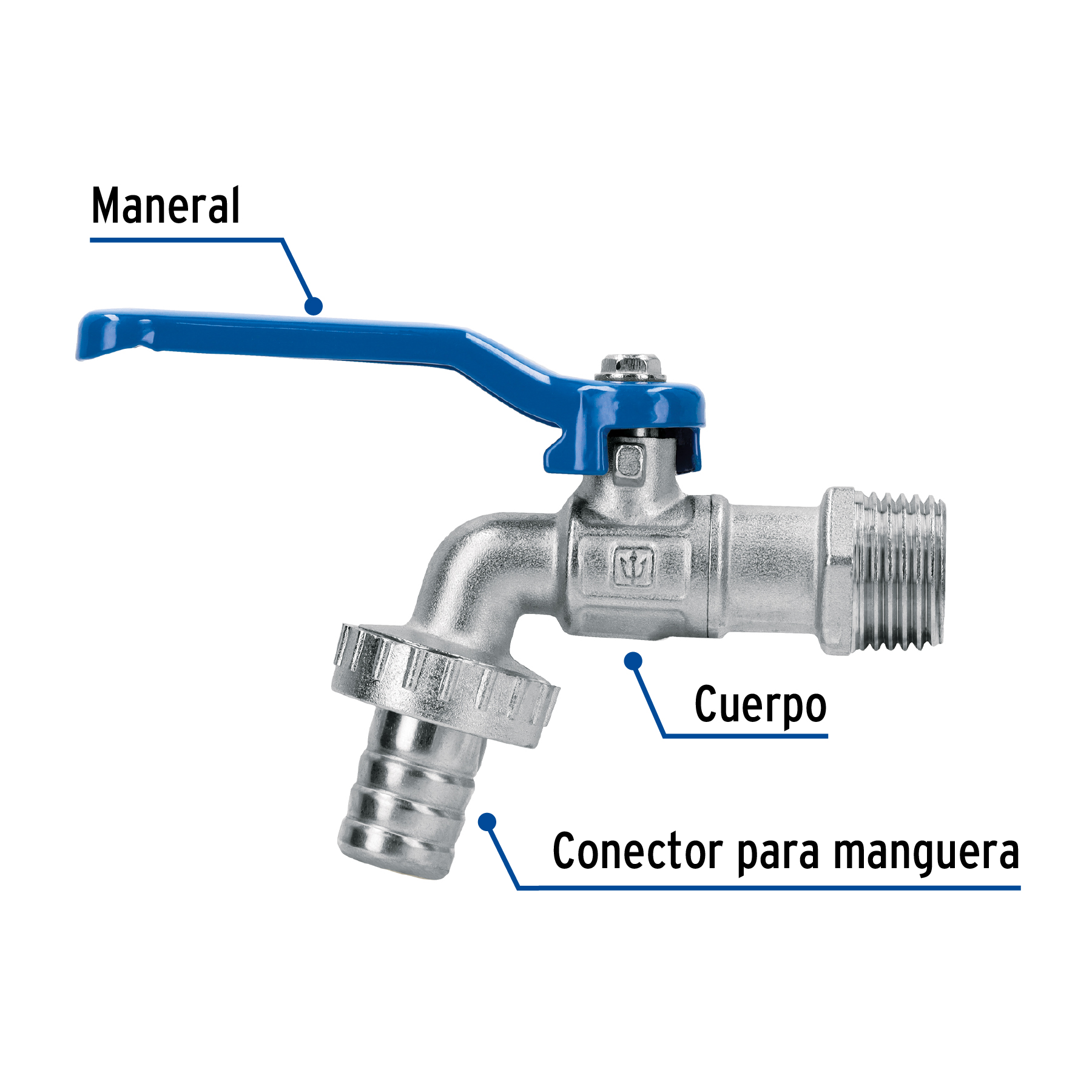 Llave de esfera de latón, 115 gr, entrada 1/2', FOSET - Imagen 3
