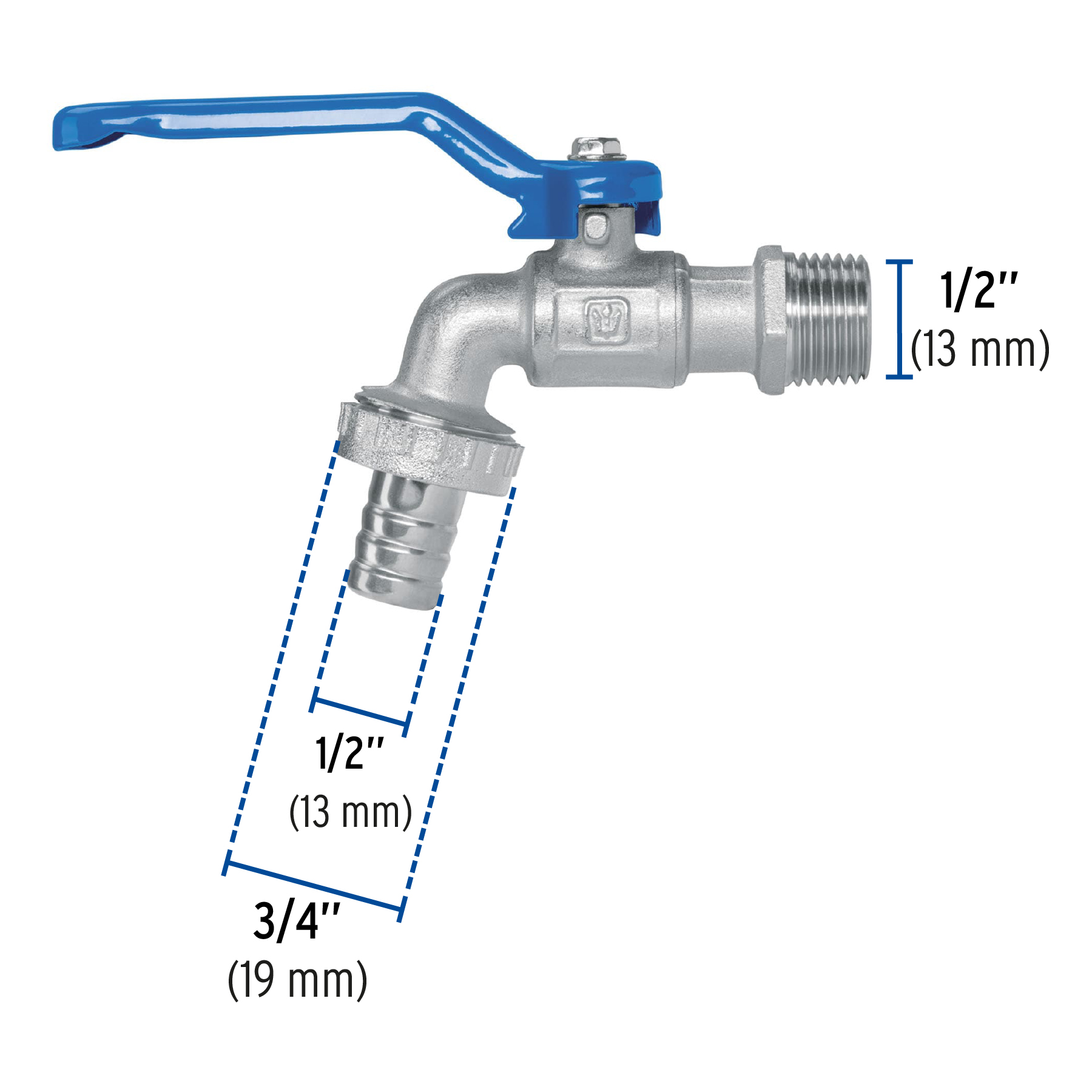 Llave de esfera, de latón, 140 gr, entrada 1/2', FOSET - Imagen 3