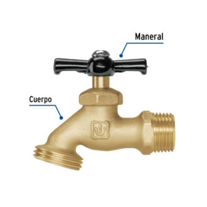 Llave p/manguera, de latón, 100g, 1/2', blíster, BASIC - Imagen 3