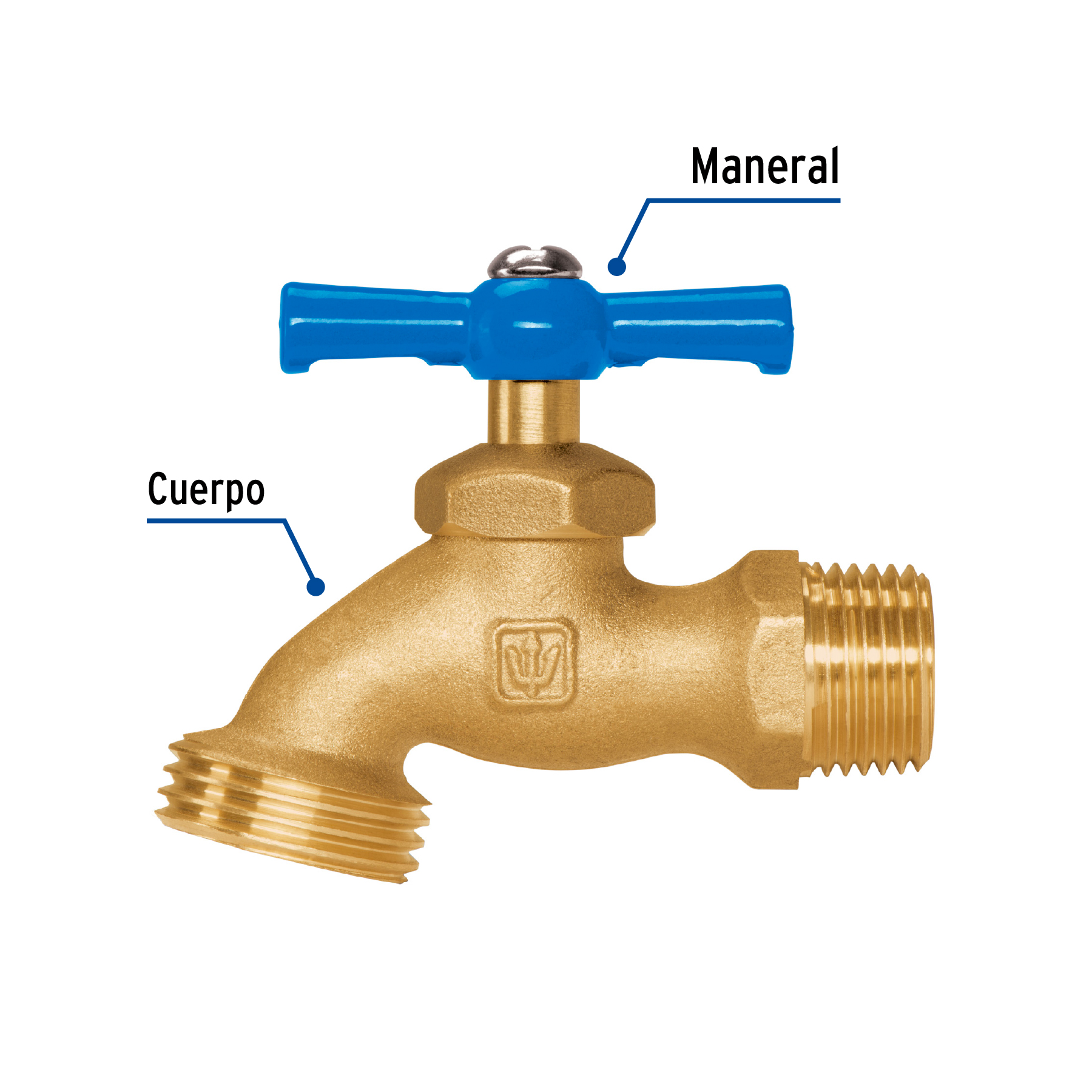 Llave p/manguera, de latón, 120g, 1/2', granel, FOSET - Imagen 3