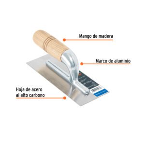 Llana mini 8' canto recto, 6 remaches, mango madera, TRUPER - Imagen 3