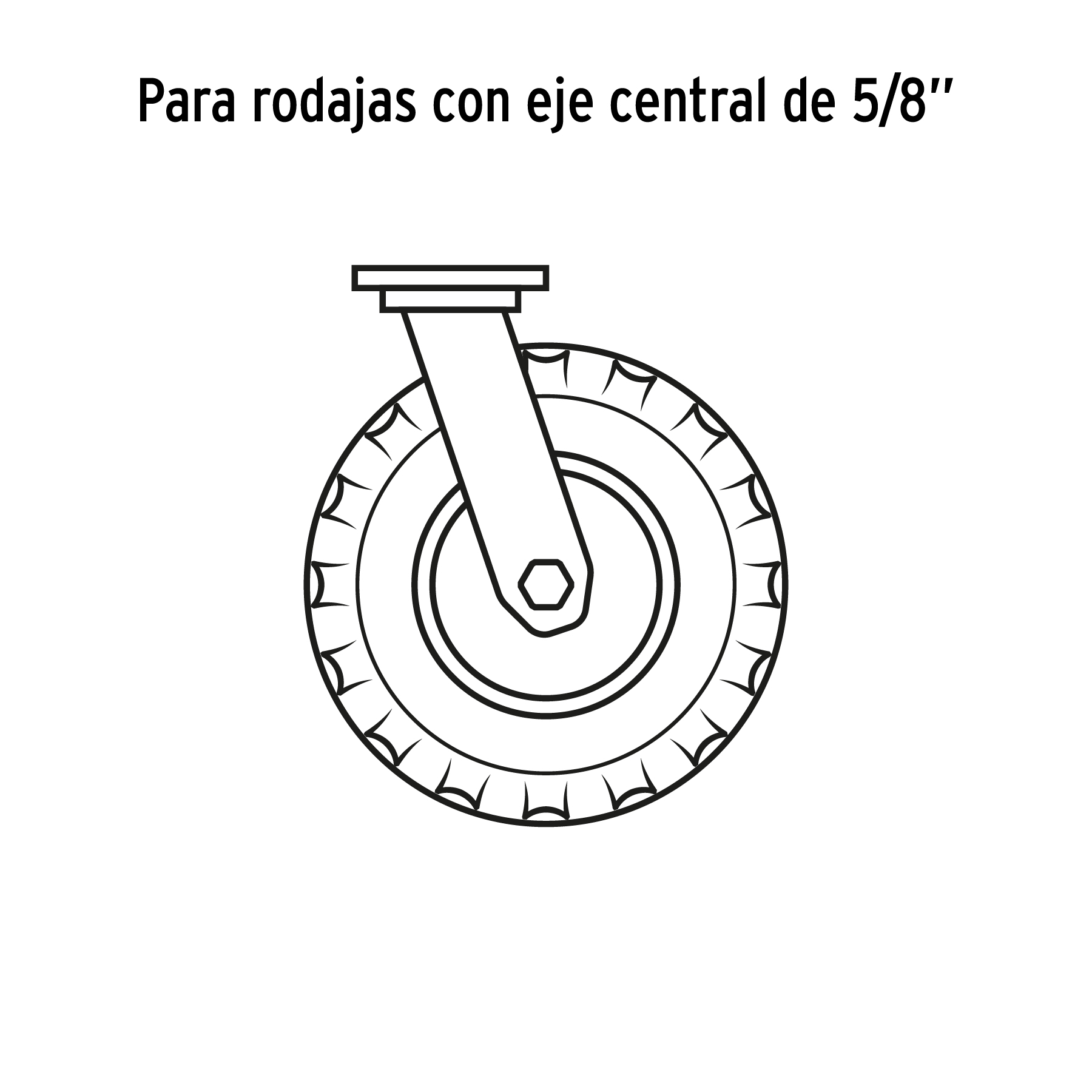 Rueda neumática 8' para eje central, TRUPER - Imagen 5