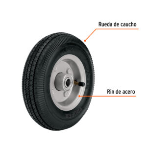 Rueda neumática 8' para eje central, TRUPER - Imagen 3