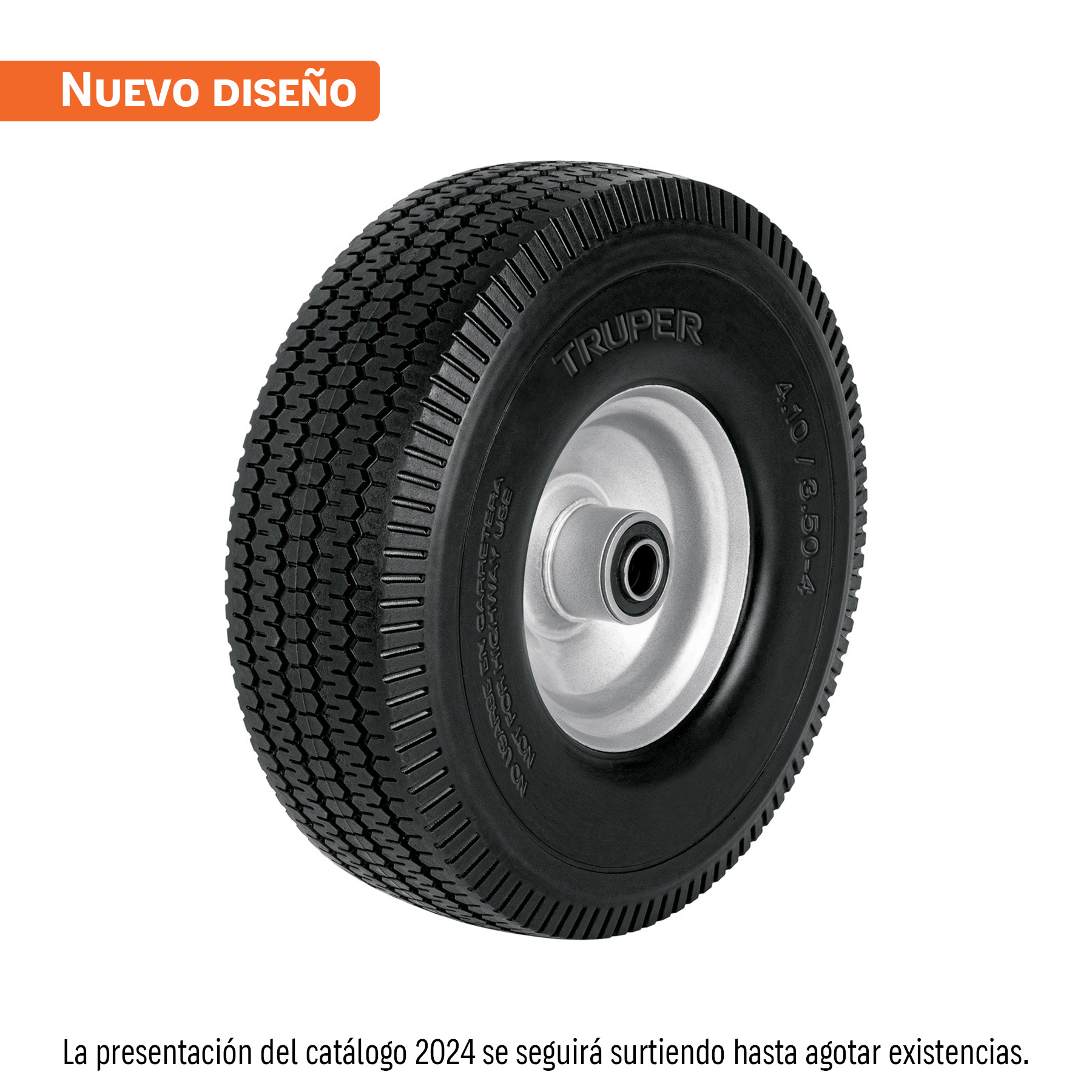 Rueda imponchable 10' para eje lateral, TRUPER