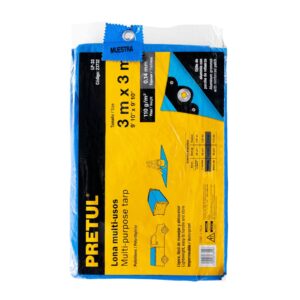 Lona de polietileno 3 x 3 m, azul, 110 g/m2, PRETUL - Imagen 4