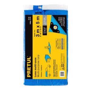 Lona de polietileno 3 x 5 m, azul, 110 g/m2, PRETUL - Imagen 4