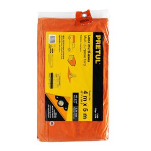 Lona de polietileno 4 x 5 m, naranja, 110 g/m2, PRETUL - Imagen 4