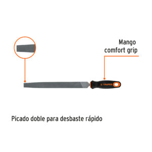 Lima plana muza 10' con mango Comfort Grip, TRUPER - Imagen 3