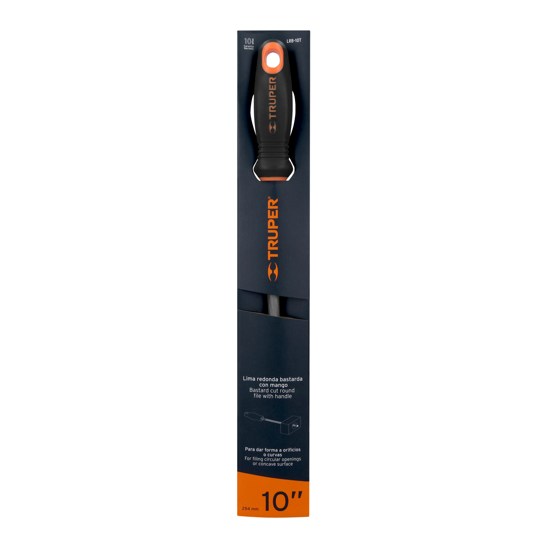 Lima redonda bastarda 10' con mango Comfort Grip, TRUPER - Imagen 6