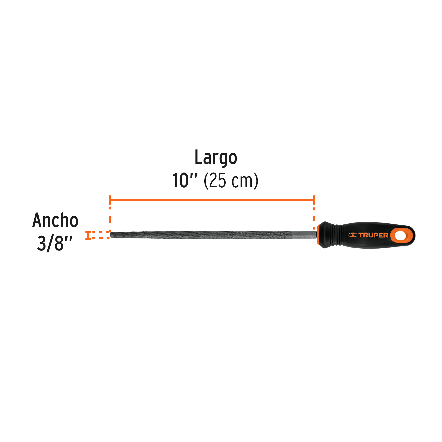 Lima redonda bastarda 10' con mango Comfort Grip, TRUPER - Imagen 4