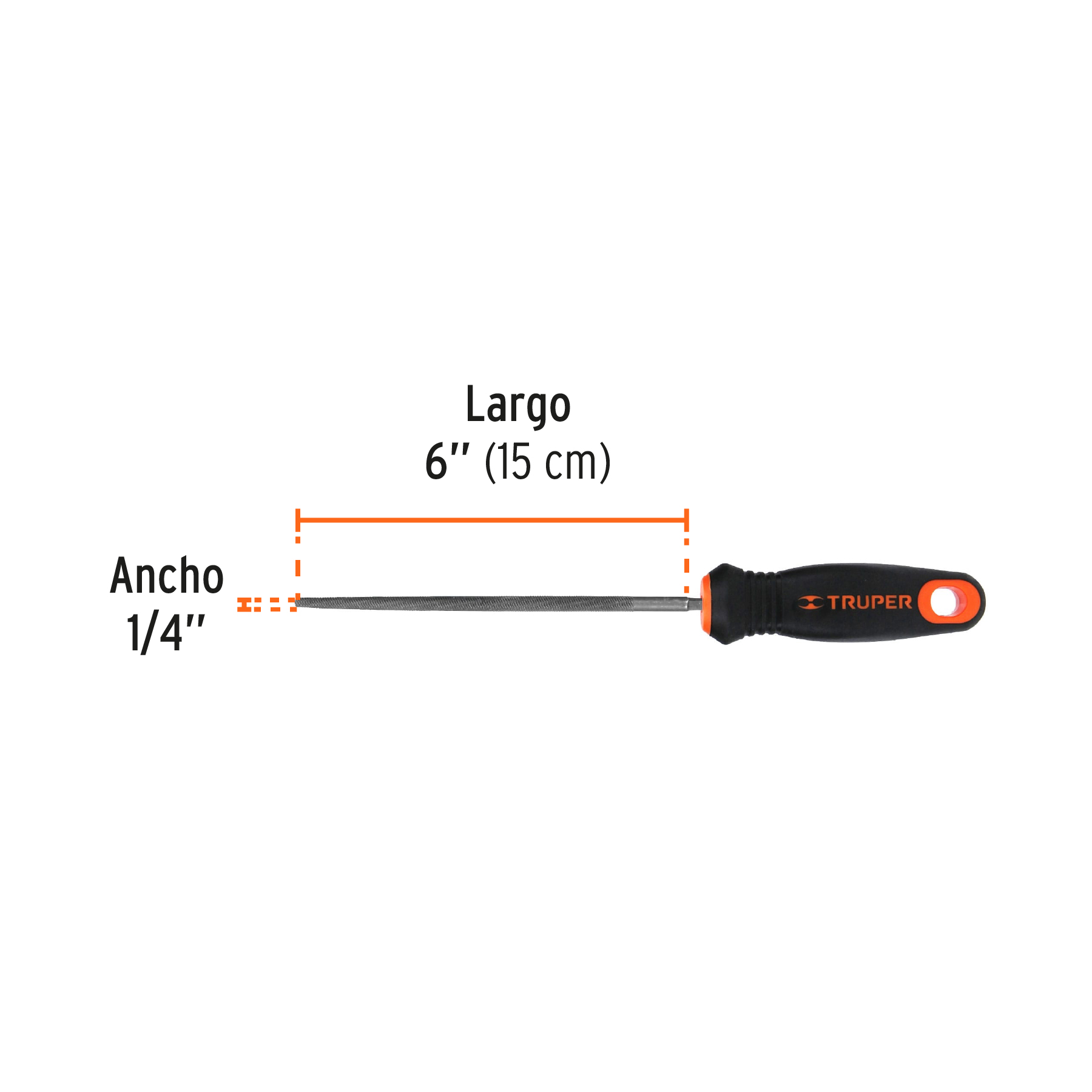 Lima redonda bastarda 6' con mango Comfort Grip, TRUPER - Imagen 4