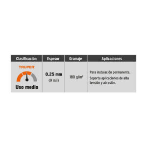 Lona de polietileno reforzada 7x10 m, gris, 180g/m2, TRUPER - Imagen 4