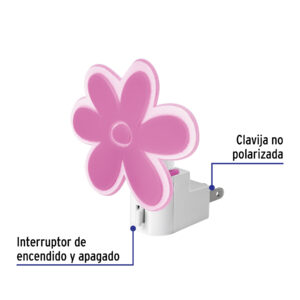 Luz de noche con lámpara E12, flor, VOLTECK - Imagen 3
