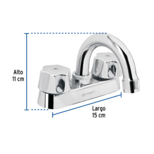 Mezcladora 4' para lavabo, cuello curvo, cartucho compresión - Imagen 5